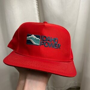 VTG Idaho Power Embroidered Snapback Hat Red Teal Mountains Logo Adult One Size